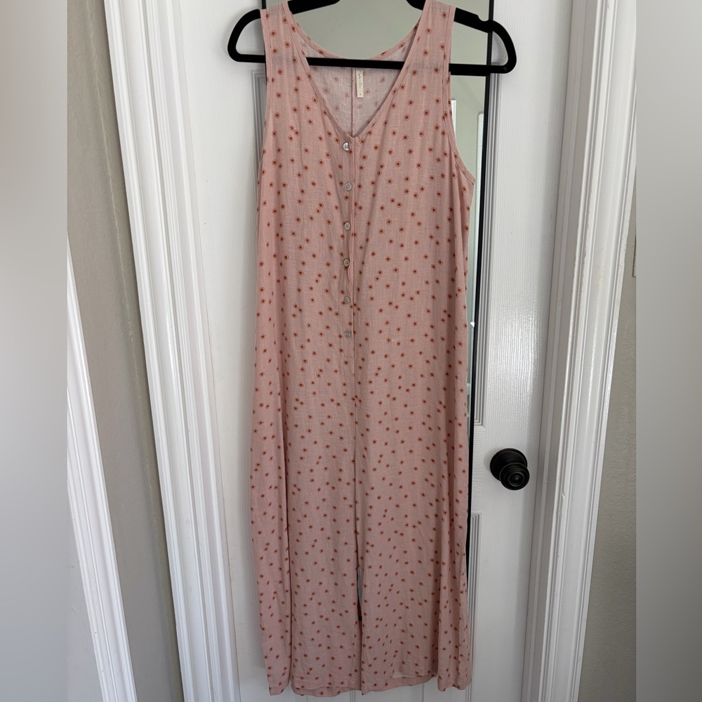 Rylee + Cru Blush Jumpsuit with Sunburst Pattern
